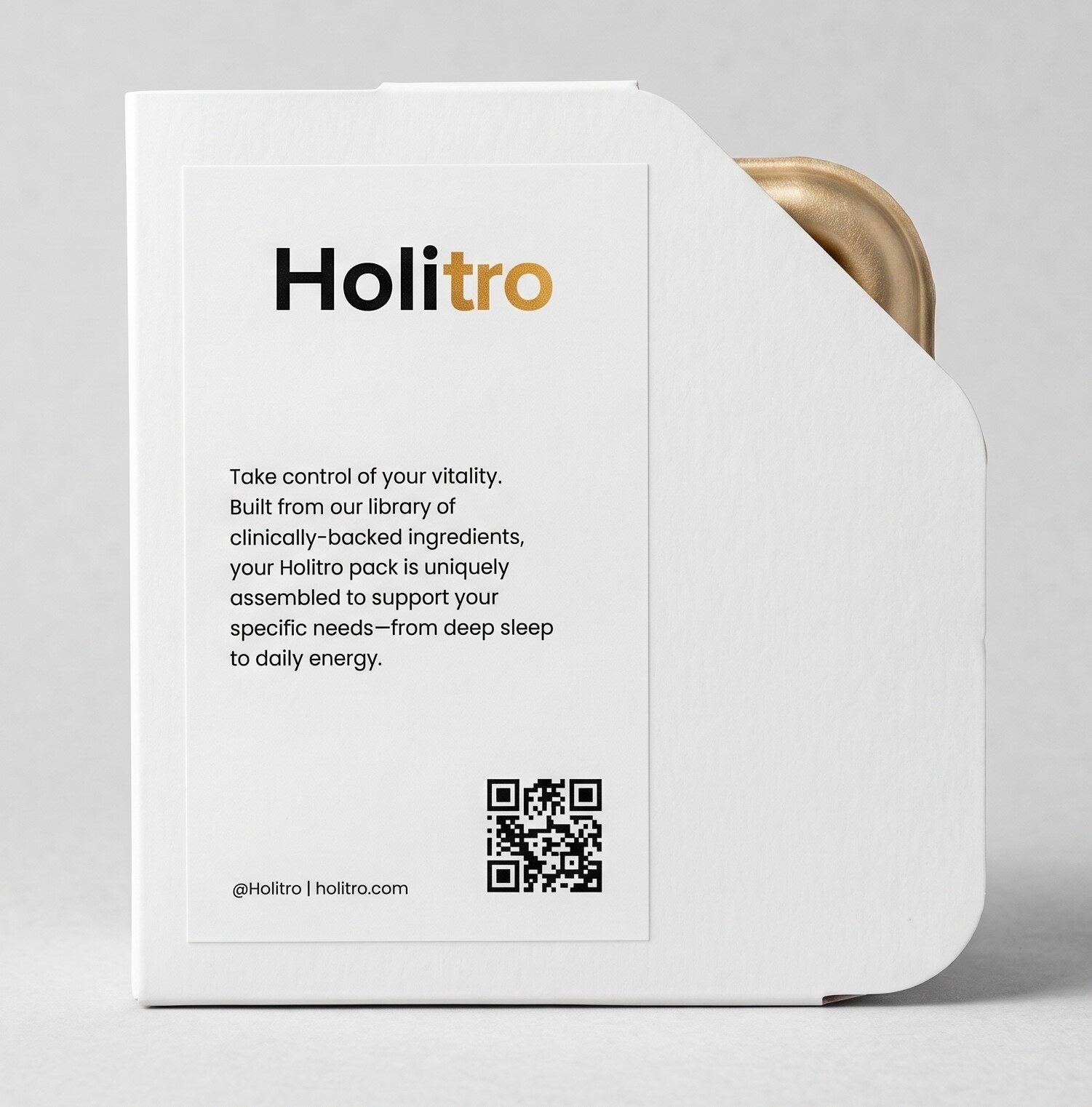 Holitro pack standing upright, side profile