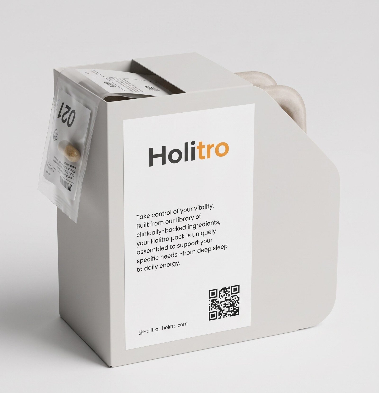 A personalized daily pouch being dispensed from the pack